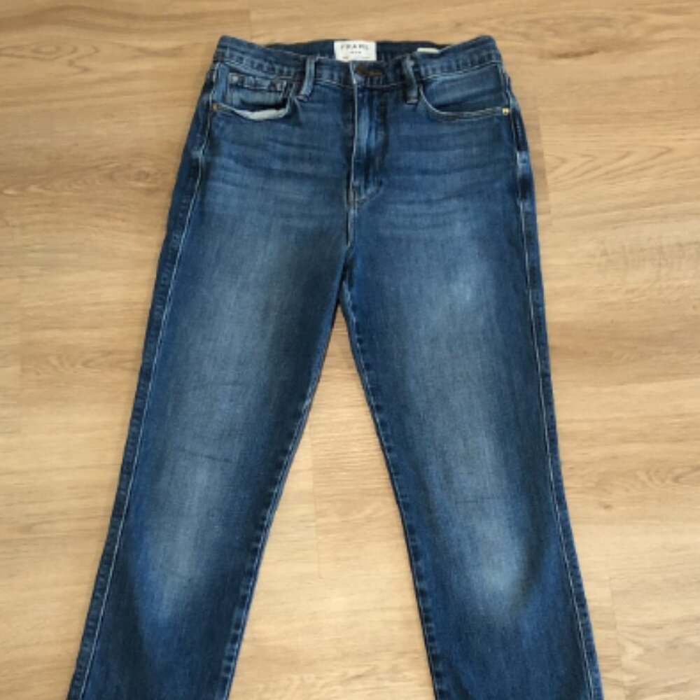 Frame Dark Blue Denim Jeans Le Sylvie Crop Size 26